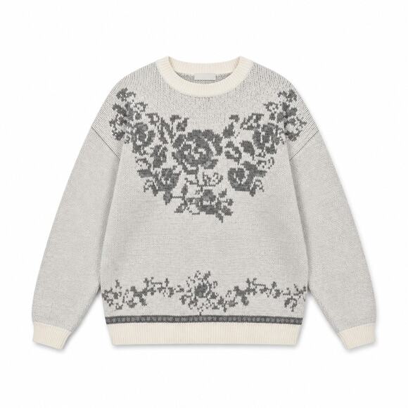 Together Sweaters - Vintage Floral Knit Sweater Cottagecore Grandpa Cozy 90s L